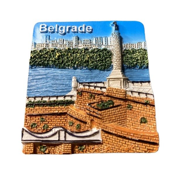 Imán para nevera 3D Belgrade hecho a mano, resina, 6,3 x 7,2 cm, 1 kg