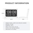 thumbnail image 2 of Multifunctional Digital Mirror 15W Wireless Charging with Large Dimmable Display Screen Snooze Function USB Output for Bedroom Living Room Office, 2 of 7