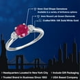 thumbnail image 2 of Gem Stone King 10K White Gold Red Ruby and Lab Grown Diamond 3-Stone Ring for Women | 1.22 Cttw | Round 6MM | Gemstone July Birthstone | Size 8, 2 of 6