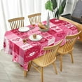 thumbnail image 6 of Oval Valentines Tablecloths 54x72inch,Valentines Day Tablecloth Waterproof Polyester Pink Heart and Checkered Heart for Valentines Wedding Decoration, 6 of 6