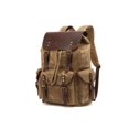 thumbnail image 2 of Retro Unisex Backpack, Outdoor Travel Backpack, Canvas with Oil Wax Backpack, 2 of 4
