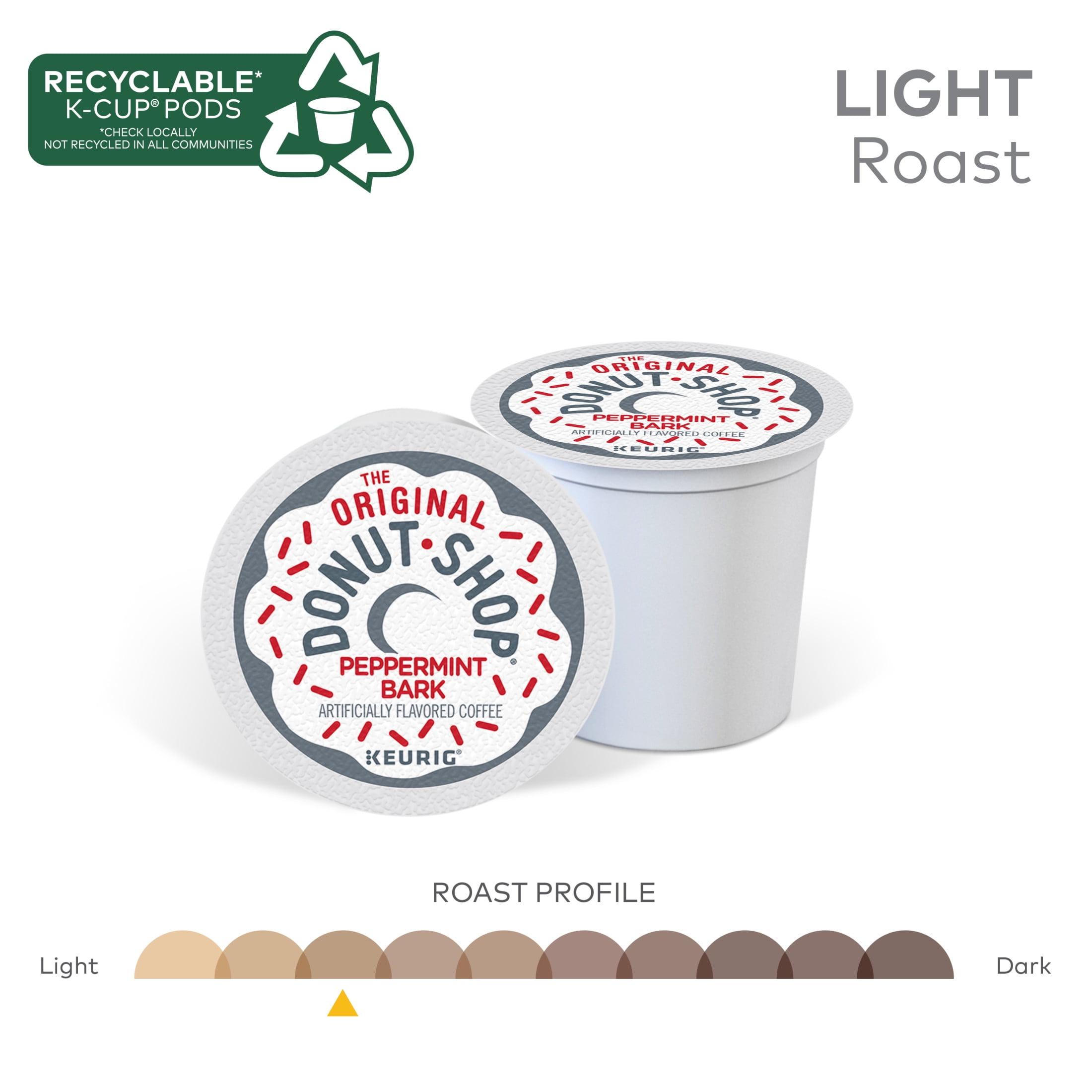 The Original Donut Shop, Peppermint Bark Light Roast K-Cup Coffee Pods, 24 Count