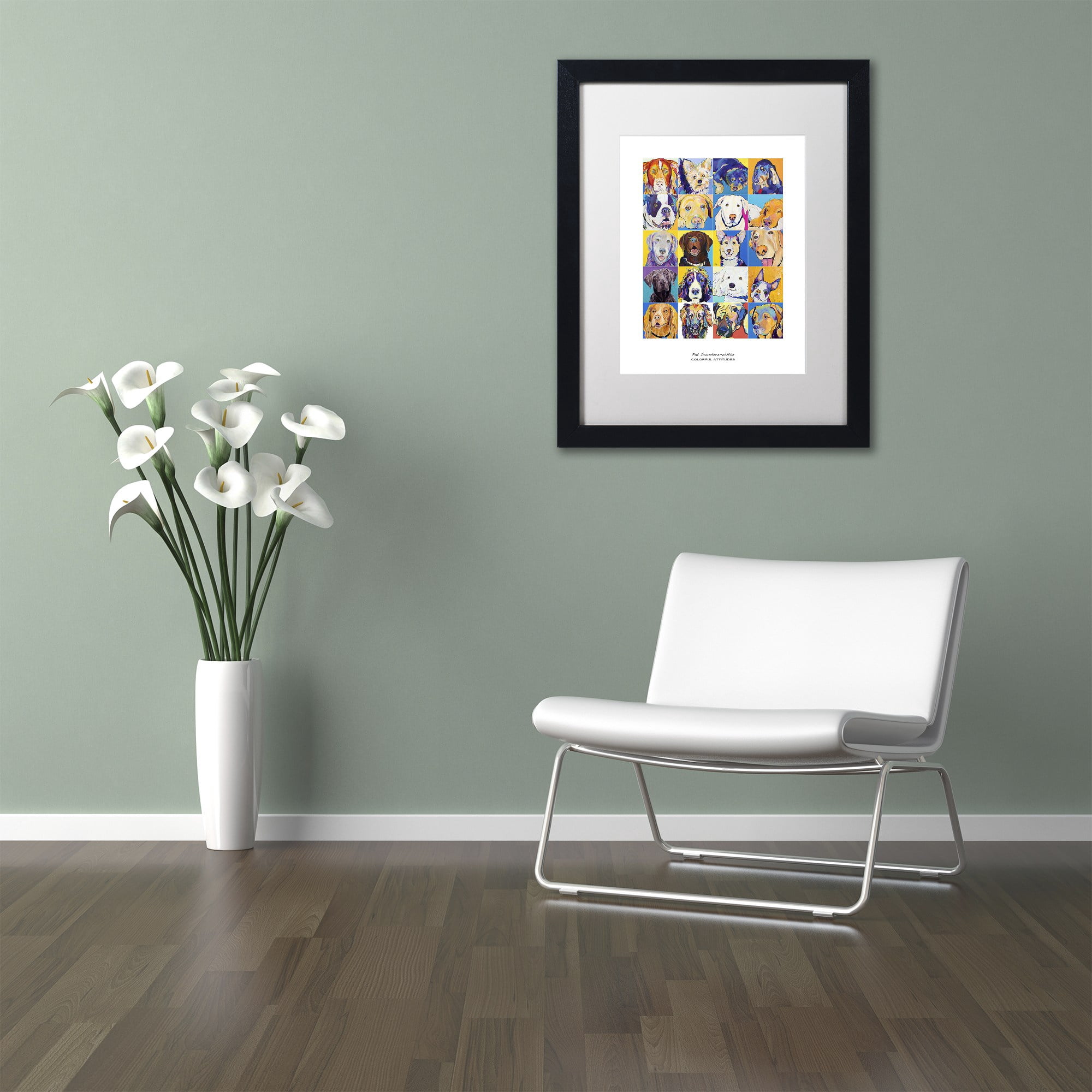Trademark Fine Art "Colorful Attitudes Poster" Canvas Art by Pat Saunders-White, White Matte, Black Frame
