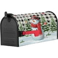 thumbnail image 3 of Mailbox Cover Cute Snowman Christmas Tree Cardinal Branch Mailbox Covers Magnetic Standard Size,Post Box Cover for Outdoor Garden Yard,Vintage Black Buffalo Plaid Mailbox Wraps Mailbox Decals 21x18in, 3 of 6