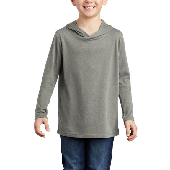 JustBlanks Youth Perfect Tri Long Sleeve Hoodie, Grey Frost, XL