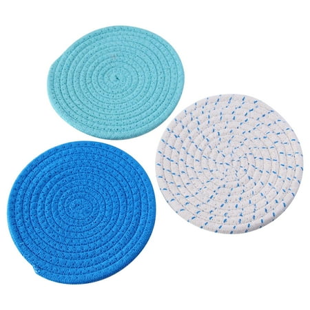 

WIURAY Placemat 3PCS Place Mat Thickened Tray Mat Insulation Kit Kettle Mat Bowl Mat Insulation Round Mat Kitchen Restaurant And Bar