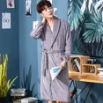 thumbnail image 3 of Bata de baño larga estilo Hotel para parejas, franela de lana Coral, vestido de mañana blanco, ropa de dormir para mujer, pijamas para hombre, Otoño Invierno, 3 of 5