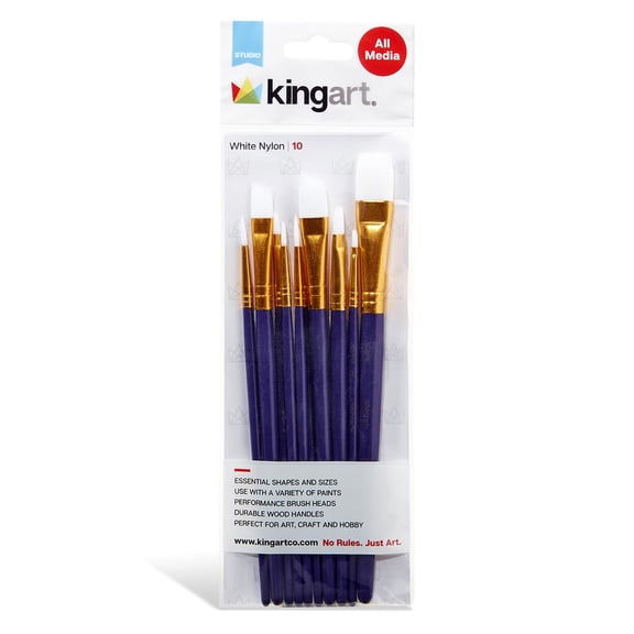 Brush Set White Nylon 10 pc