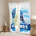 thumbnail image 3 of Homewish Eat Sleep Sports Curtains Pack of 2 (42x84 Each) for Teens, Cartoon Ice Hockey Curtains Blackout, American Sports Theme Bedroom Curtains, Black Out Curtains Decor, 3 of 6