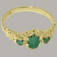 thumbnail image 6 of LBG British Made 18k Yellow Gold Real Genuine Emerald Womens Promise Ring - 33 size options - Size 5.75, 6 of 9