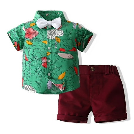 

Esho Toddler Baby Boy Summer Cartoon Printed T-Shirt Tops & Shorts Outfit Set 2 Pieces(1-6T)