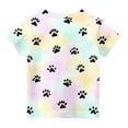 thumbnail image 6 of AUNVITO Unisex Kids Casual Dog Paw Print Round Neck Short Sleeve T-Shirt Summer Graphic Tee Playful Style, 6 of 7