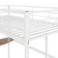 thumbnail image 7 of L-Shape Bunk Bed with Desk, Converted Twin over Full Bunk Bed, Loft and Platform Bed, Metal Bunk Bedframe with Ladder and Full-Length Guardrails for Teens Adults, White, 7 of 7