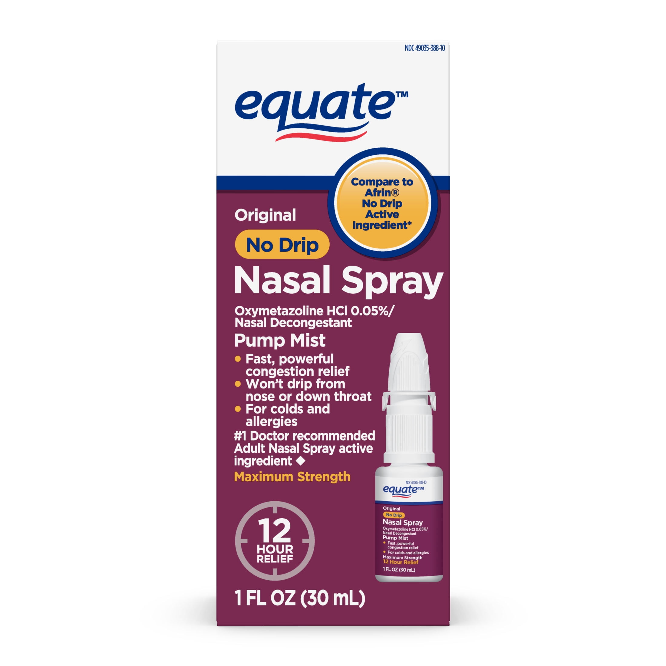 Equate No Drip Nasal Spray. 