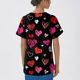 thumbnail image 6 of Garbnen Heart Print Scrubs Top Plus Size Stretch V Neck Short Sleeve Woman's Shirts Xmas Valentine's Day Holiday Prints Nurse Working Uniforms, 6 of 6