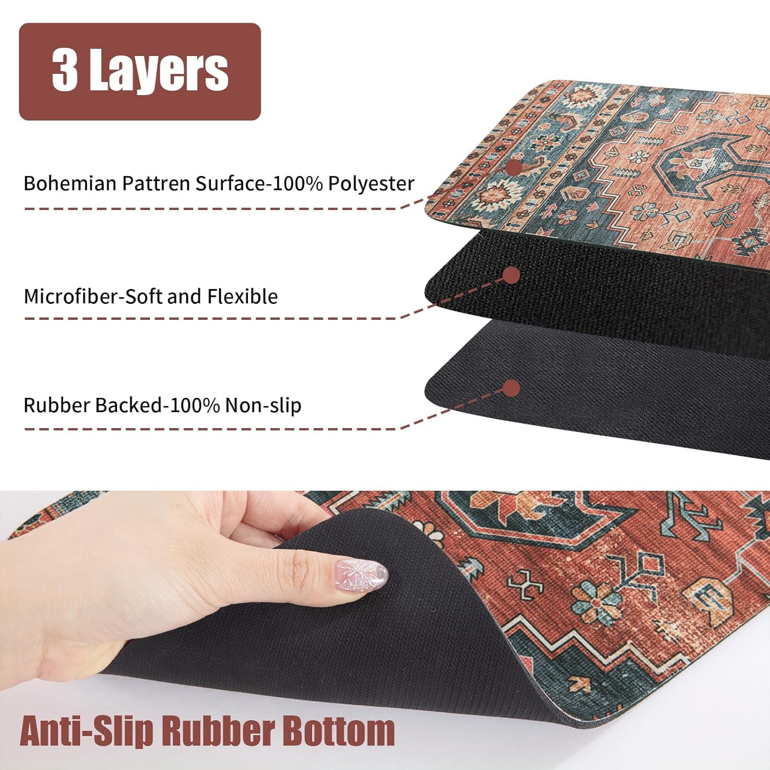Non-Slip Rubber Stair Treads | 30"x8" Stair Runners For Wood Steps, Set Of 15 Black