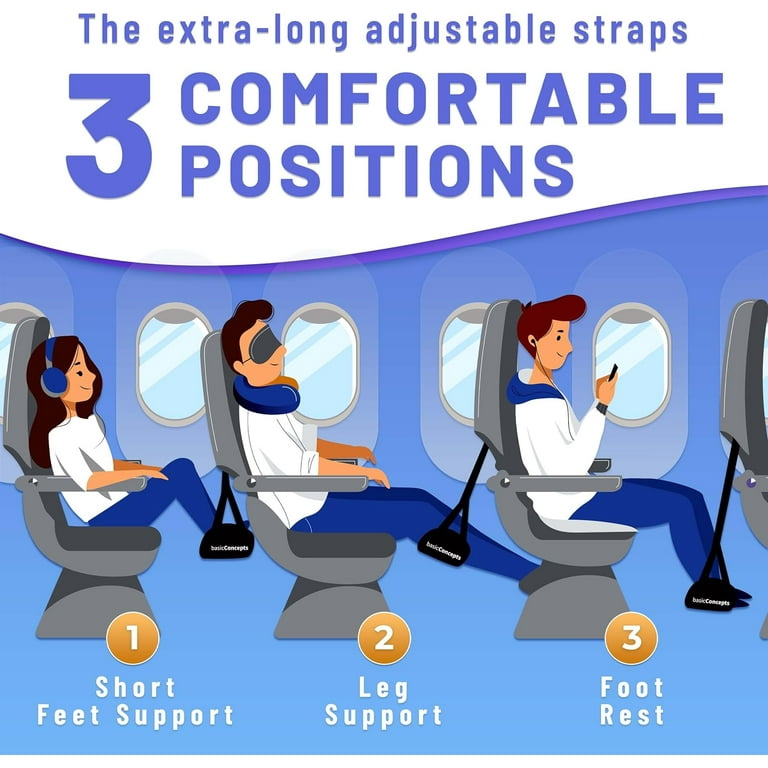 Airplane Footrest Adjustable Hammock Office Desk Feet Relax Airplane C —  basicConcepts