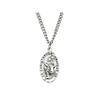 Finecraft St. Christopher Medallion Necklace in Sterling Silver and Stainless Steel, 24"