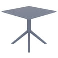 thumbnail image 3 of Luxury Commercial Living 31.5" Dark Gray Solid Square Dining Table, 3 of 8