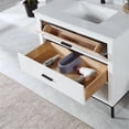 thumbnail image 2 of Kesia 36" Single Bathroom Vanity Set in White with Aosta White Composite Stone Countertop with Mirror, 2 of 8