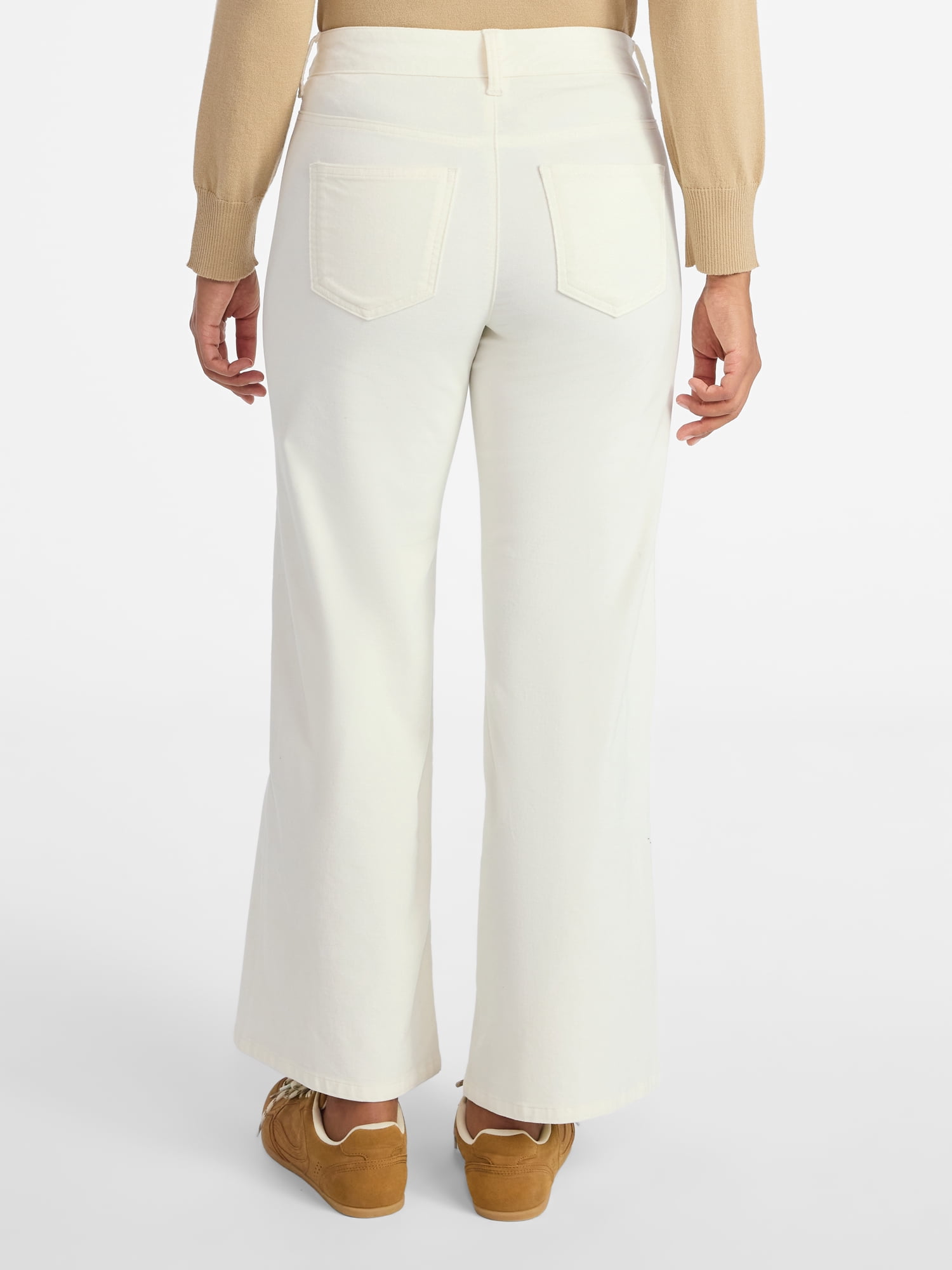 Time and Tru Women's Velvet Wide Leg Pants, 32" Inseam, Size 0-20