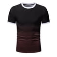 thumbnail image 4 of ZMHEGW Mens Spring Summer Casual Sports Colorblock Gradient Round Neck Pullover Short Sleeve T Shirt, 4 of 4