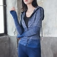 thumbnail image 1 of Labymos Veste de Sport à Fermeture Éclair Complète pour Femmes Manches Longues Raglan Trous de Pouce Léger Mince Course Sport Gym Vêtements Sport, 1 of 7