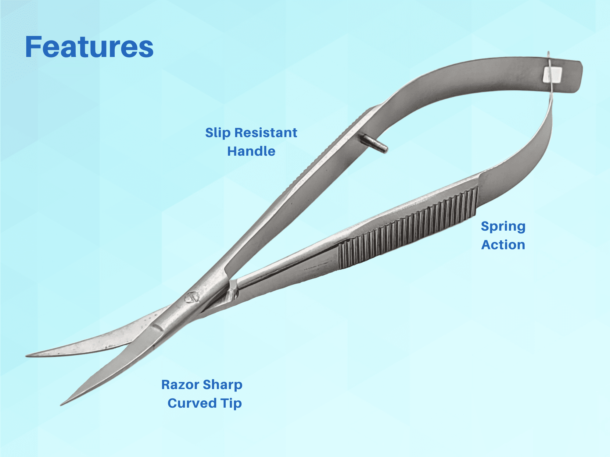 Castroviejo Scissors 4.5" Curved 3 Pcs Stainless Steel Silver by Artman Instruments Brand