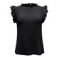 thumbnail image 2 of Camisetas Sin Mangas Para Mujer Primavera y novedad de verano, camiseta sin mangas de de Color sólido con borde europeo y americano para mujer, camiseta informal de gasa a la moda, chaleco (Black, L), 2 of 7