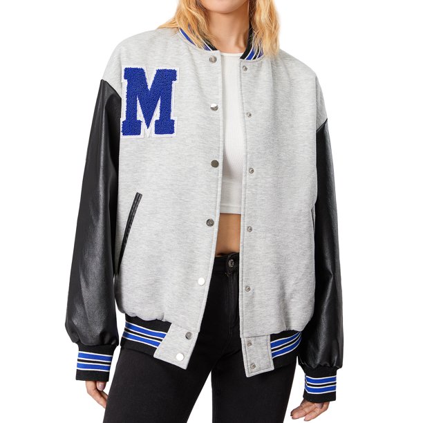 Sunisery Womens Oversized Y2K Bomber Jacket Casual Boyfriend Baseball