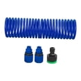 thumbnail image 2 of Manguera de jardín en espiral, manguera de agua para césped portátil para exteriores con conector rápido flexible para grifos, patios, camiones, Azul, 2 of 8