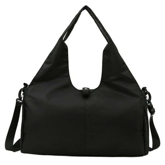 Large Capacity Wear-Resistant Yoga Bag for Women with Multiple Pockets, Ideal for Fitness, Sports Gear, and Travel Carry-On in Black