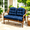 Blue, variant on Oaskys Waterproof Thickened U-Shaped Seat Cushions 2 Pack, Outdoor Replacement Cushion Fit Patio Wicker Chair, Loveseat and Settee Bench, Chair Not Included