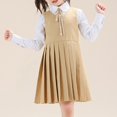 thumbnail image 4 of Girls School Uniform Jumper Dress Solid Soft Sleeveless Crew Neck A-Line Pleated Dress 3-14 Years, 4 of 4