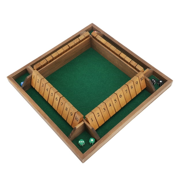 Shut The Box Juego De Matemáticas, Juego De Mesa De Pub Diversión Sin Fin Shut The Box Juego De Mesa Educativo Tablero De Terciopelo De Madera De Pino Para 4 Jugadores Con 8