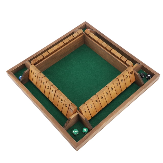 Shut The Box Juego De Matemáticas, Juego De Mesa De Pub Diversión Sin Fin Shut The Box Juego De Mesa Educativo Tablero De Terciopelo De Madera De Pino Para 4 Jugadores Con 8