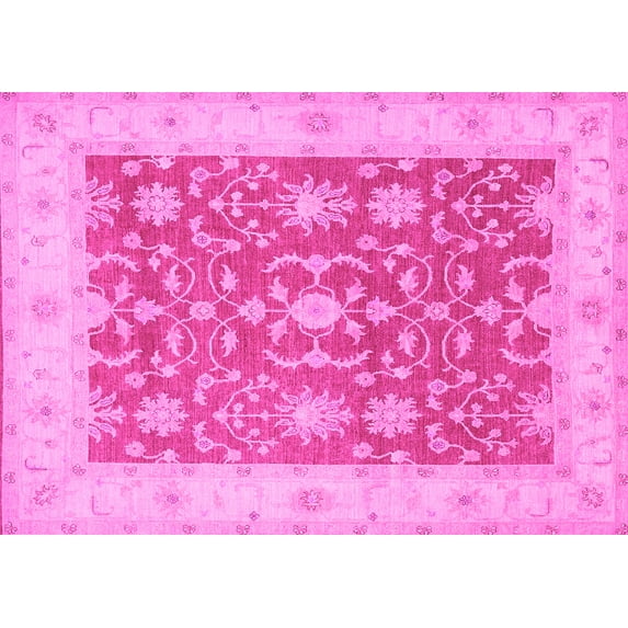Ahgly Company Indoor Rectangle Oriental Pink Traditional Area Rugs, 8' x 12'