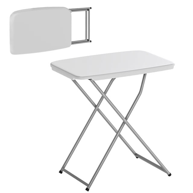 Outsunny Table de Pique-Nique Pliante Réglable 30 Pouces x 20 Pouces, Blanc