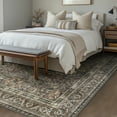 thumbnail image 4 of ARJINCUTE Distressed Vintage Low Pile Area Rugs 9'x12', Non-Slips Machine Washable Traditional Farmhouse Floor Carpet, Green, 4 of 8