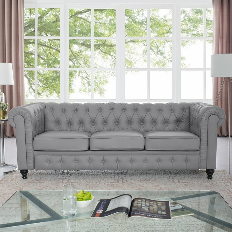 Naomi home emery chesterfield sofa with outlet rolled arms