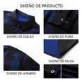 thumbnail image 4 of Camisas De Vestir De Seda Para Hombre, Camisas A Cuadros Cas, 4 of 8