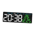 thumbnail image 2 of Reloj despertador digital versátil con atenuador de 3 niveles, reloj de escritorio eléctrico, reloj digital LED para baño, estante de escritorio, mesa Concha blanca, 2 of 8
