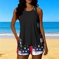 thumbnail image 2 of Qingpeng Women's Two Piece Tankini Swimsuit Set Independence Day Printed Built-in Bra Tank Top and Boyshort Bottoms with Pockets, 2 of 7