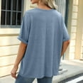 thumbnail image 6 of Tdoqot Womens Summer Tops Loose Fit Short Sleeve Casual Crewneck Soft Oversized T Shirts 2024 Gray Size 2XL, 6 of 7