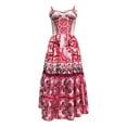 thumbnail image 1 of WILLBEST Vestidos de Verano 2025, Maxivestido Bohemio con Estampado Floral para Mujer con Detalles de Tiras para Vacaciones Grande​​, 1 of 3