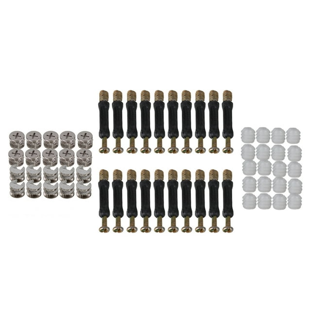 BQLZR Cabinet 15 x 12mm Cam Fitting Connector Dowel Plastic Pre Inserted Nut Set of 20