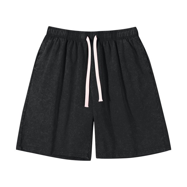 AherBiu Women Shorts Summer Casual High Waisted Drawstring Wide Leg Loose Solid Color Knee Length Shorts