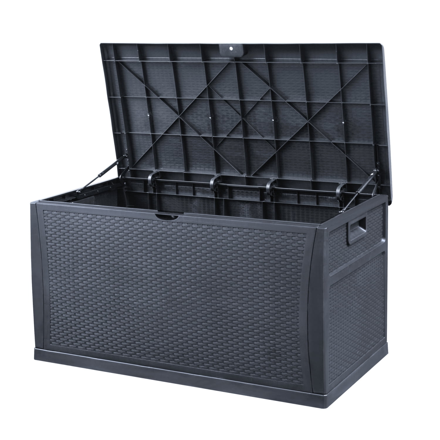 Cozyhom Resin Wicker Patio Storage Deck Box 120 Gallon, Outdoor