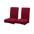 thumbnail image 2 of Polyester Housses de Chaise en 2 Pcs Housses de Chaise de Salle à Manger Jacquard Rouges Épaissies Élastiques Anti-Poussière avec Motif Croisé JASKFLY, 2 of 8