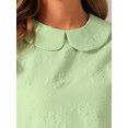 thumbnail image 5 of Unique Bargains Women's Peter Pan Collar Blouse Sleeveless Jacquard Floral Tank Top XL Light Green, 5 of 6